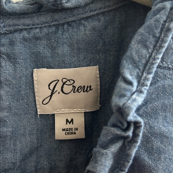 J. Crew Smocked Puff-Sleeve Top in Chambray - Picture 6 of 7